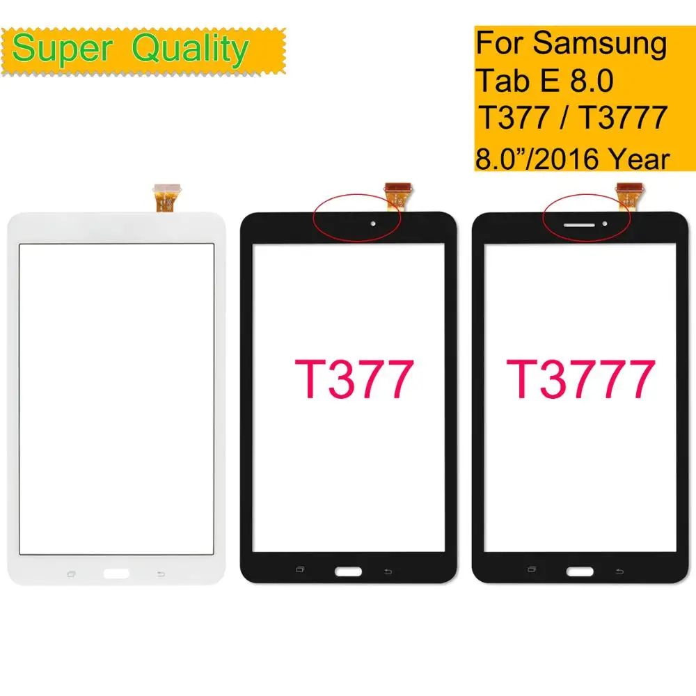 10 Buah/Lot untuk Samsung Galaxy Tab E 8.0 T377 T375 T3777 Sensor Panel Digitizer Layar Sentuh Tablet Kaca Luar Depan