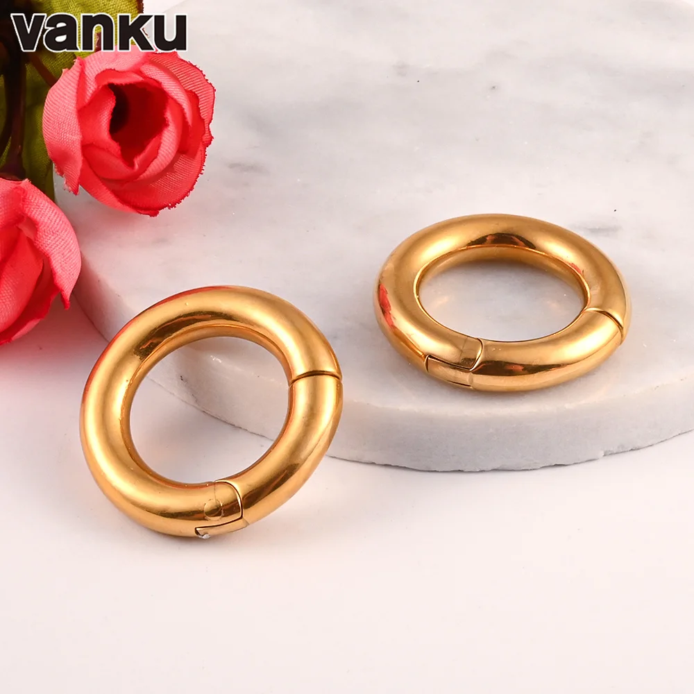 Vanku 2pcs Popular Stainless Steel Magnet Ear Weight Gauges Body Jewelry Hoop Earring Piercing Expanders Stretchers for Unisex