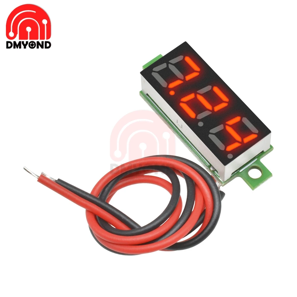 DC 2.5V-30V 12V 24V 0.28 pollici 2 fili voltmetro voltmetro Volt Tester rivelatore Monitor LED rosso schermo auto moto elettrico