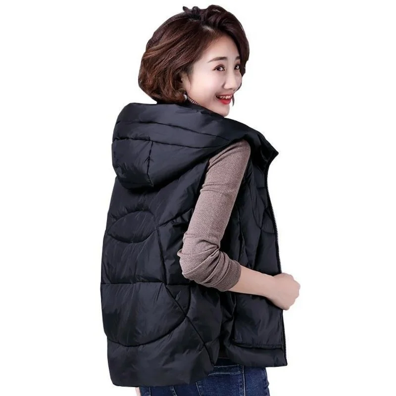 2024 Sleeveless Women Vest Winter Warm  6XL Down Cotton Padded Jacket Female Veste Sans Manche Femme Waistcoat Y359