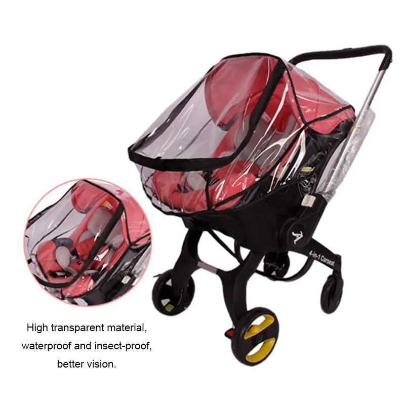 Capa De Chuva Para 4 Em 1 Carrinho De Carseat Acessórios Trolley Customized Double Zipper Air Vent Well Compatível Pushchair Similar