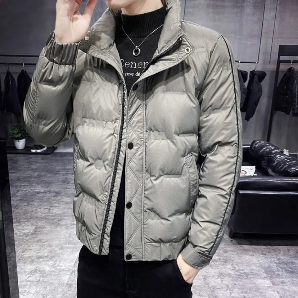 

Winter 2022 New Fashion Men Jacket Stand Collar Thick Streetwear Cotton Parkas Casual Padded Men's Jackets Male Clothing B361