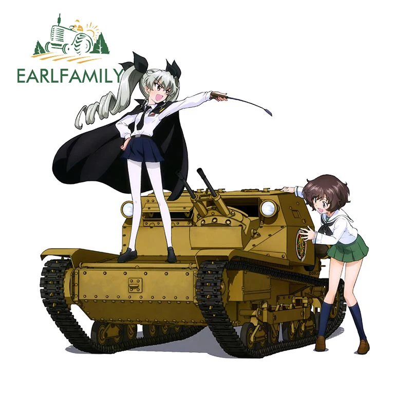 EARLFAMILY 13cm x 12.1 for GIRLS und PANZER Dream Tank Match Car Stickers Waterproof Decals Creative JDM Accessoires VAN Decor