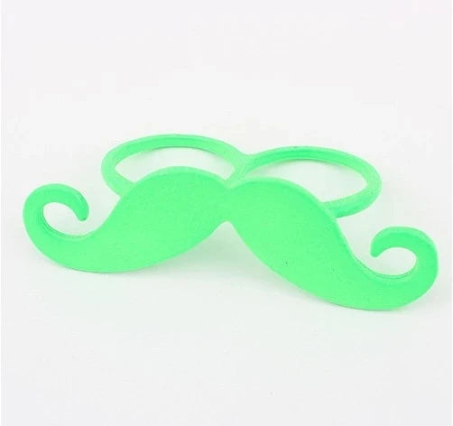 Cute Candy Color Double Finger Ring Beard Mustache Bead Rings For Women Girls GIft Retro Style Bijoux Jewelry