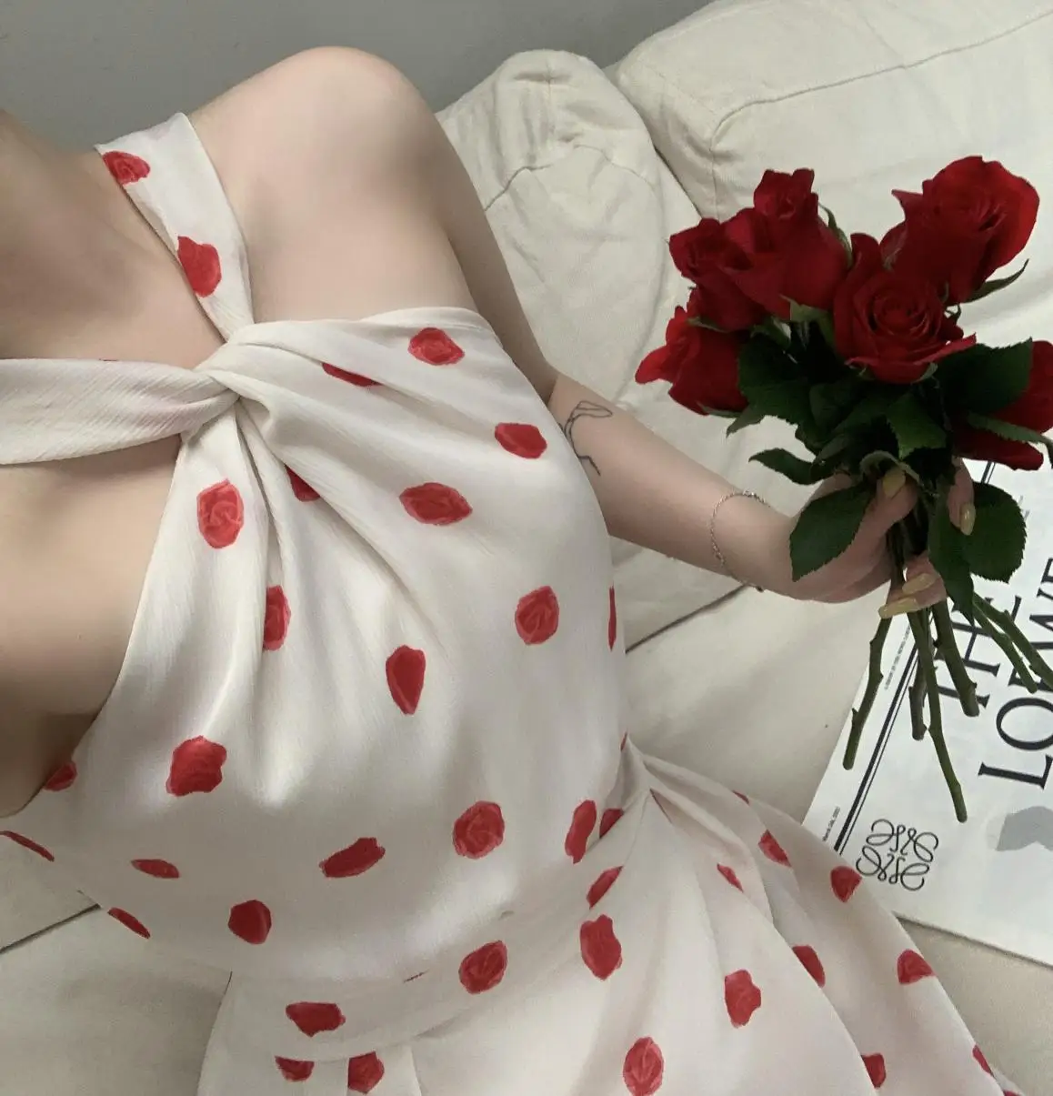 Abito da donna elegante a pois con scollo all'americana abito da donna Vintage senza spalline solido abiti coreani abiti estivi Femme Robe