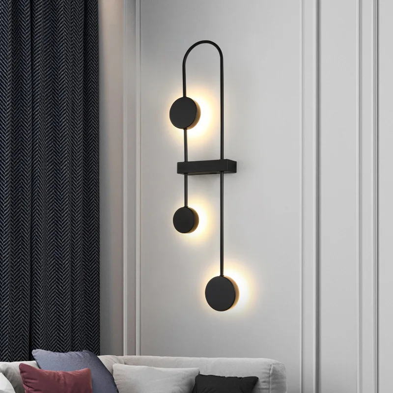 Postmoderne Wandlamp Eenvoudige Led Woonkamer Wandlamp Nordic Slaapkamer Bed Muur Sonce Creatieve Gangpad Hote Gang Verlichting