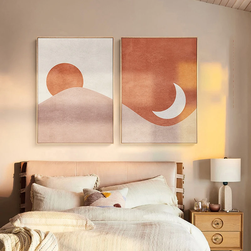 

Morandi Poster The Sun And The Moon Canvas Painting Nordic Wall Art Poster Print For Livingroom Bed Room Home Decor Wall Picture