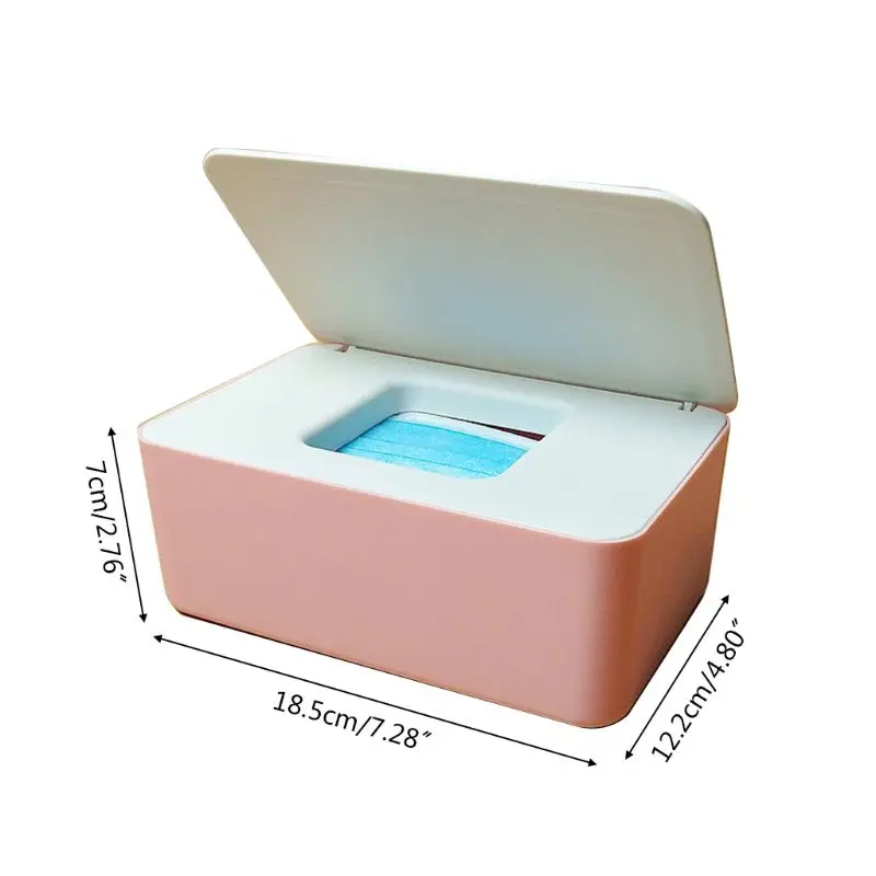 Baby Wet Wipes Dispenser Tissue Storage Box Mouth Mask Case Holder with Lid Home Office Supply