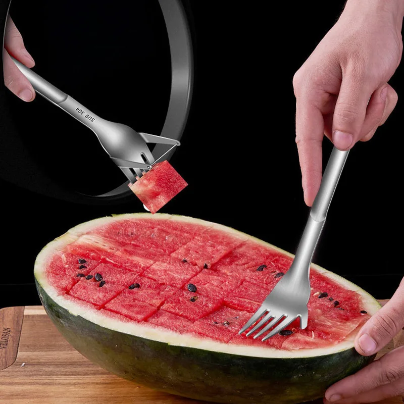 Watermelon Cutter Slicer Melon Cutter Fruit Segmentation Watermelon Corer Cantaloupe Cutting Seeder Slicer Scoops UND Sale