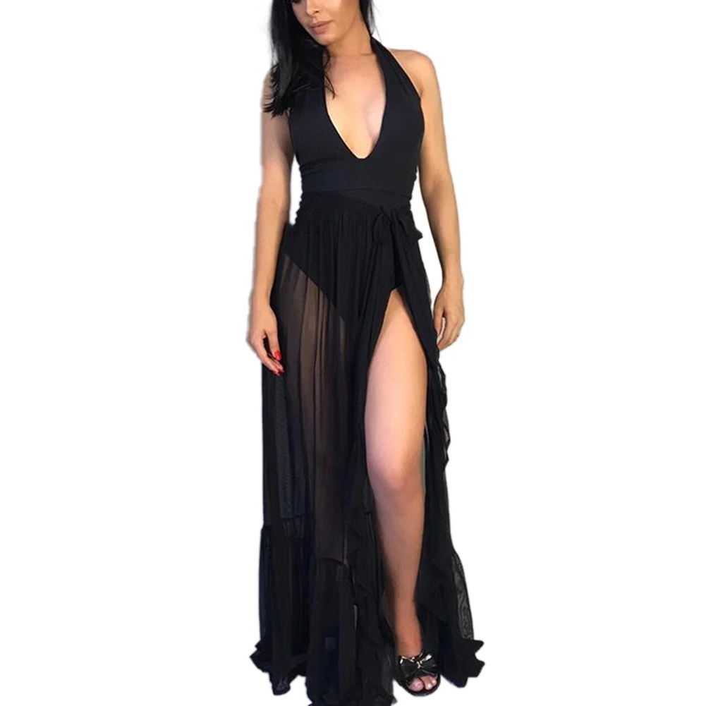 Donne Sexy Sheer Beach Holiday Bikini Cover Up Wrap Skirt Vacation Holiday Dot Summer See Through costume da bagno