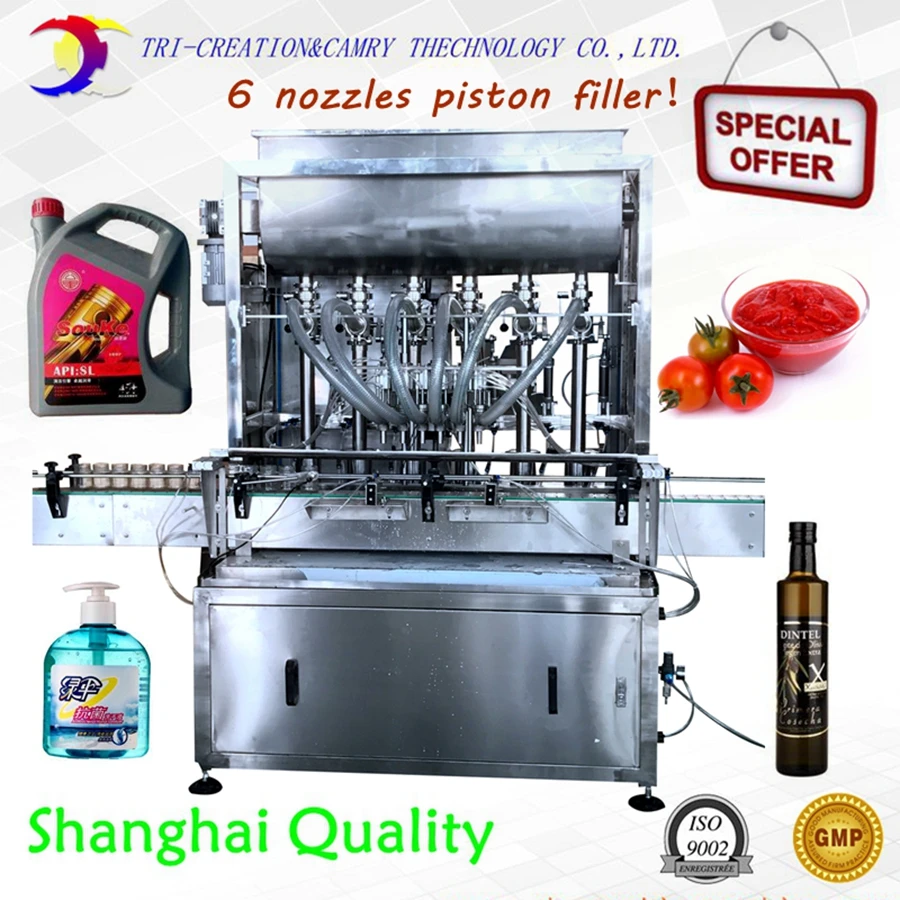 Sauce filling machine for ketchup,2L 6 nozzle,oil filling machine,liquid filling machine