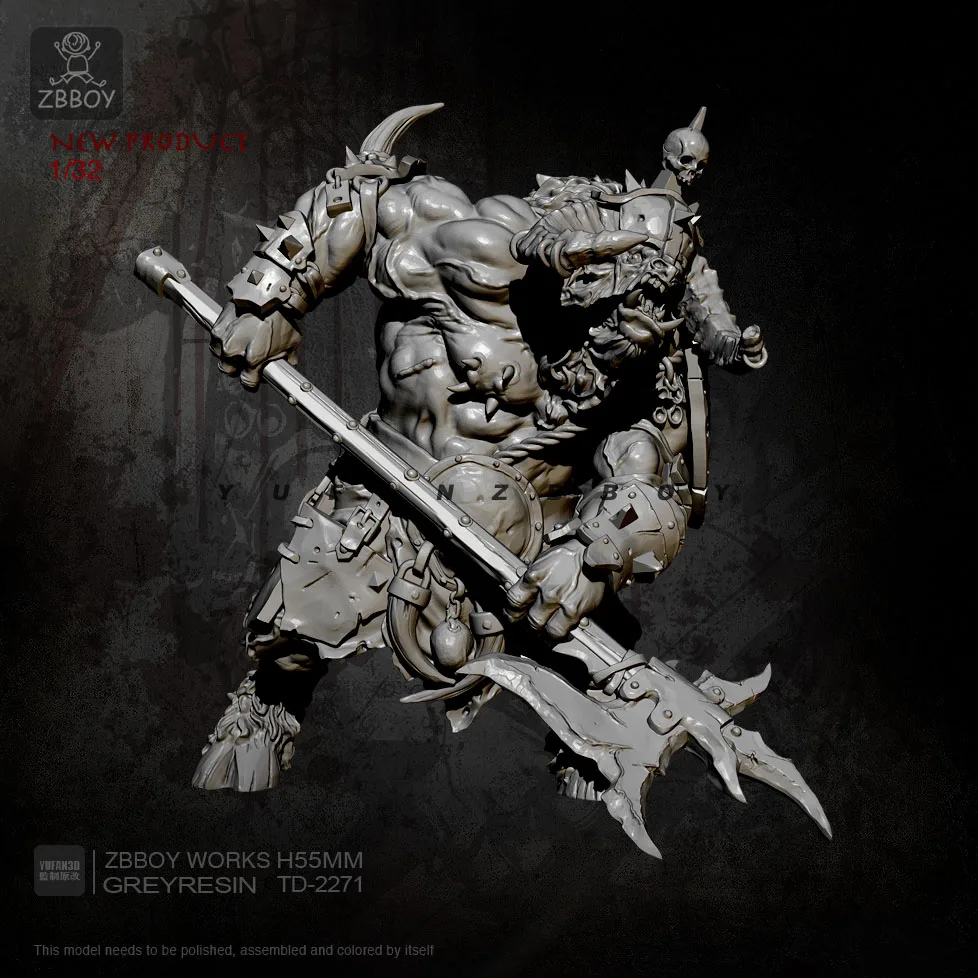 

H55mm Resin Figure Kits General Axe Bull General Resin Self-assembled TD-2271