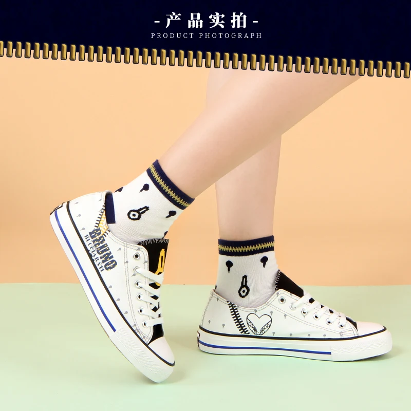 Jojo's Bizarre Adventure Flat Casual Canvas Shoes, Giorno Giovanna Bruno Bucciarati Kira Yoshikage, Golden Wind, Top Brand