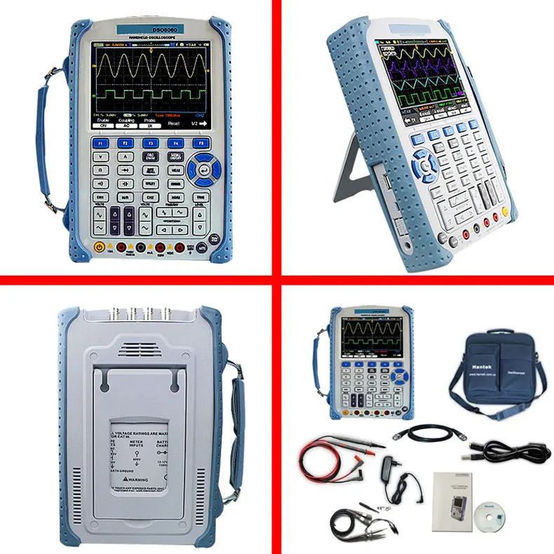 DSO8060 Dual-Channel Handheld Oscilloscope Any Signal Source/Frequency Counter 250MSa/S Spectrum Analysis Multimeter 60MHZ