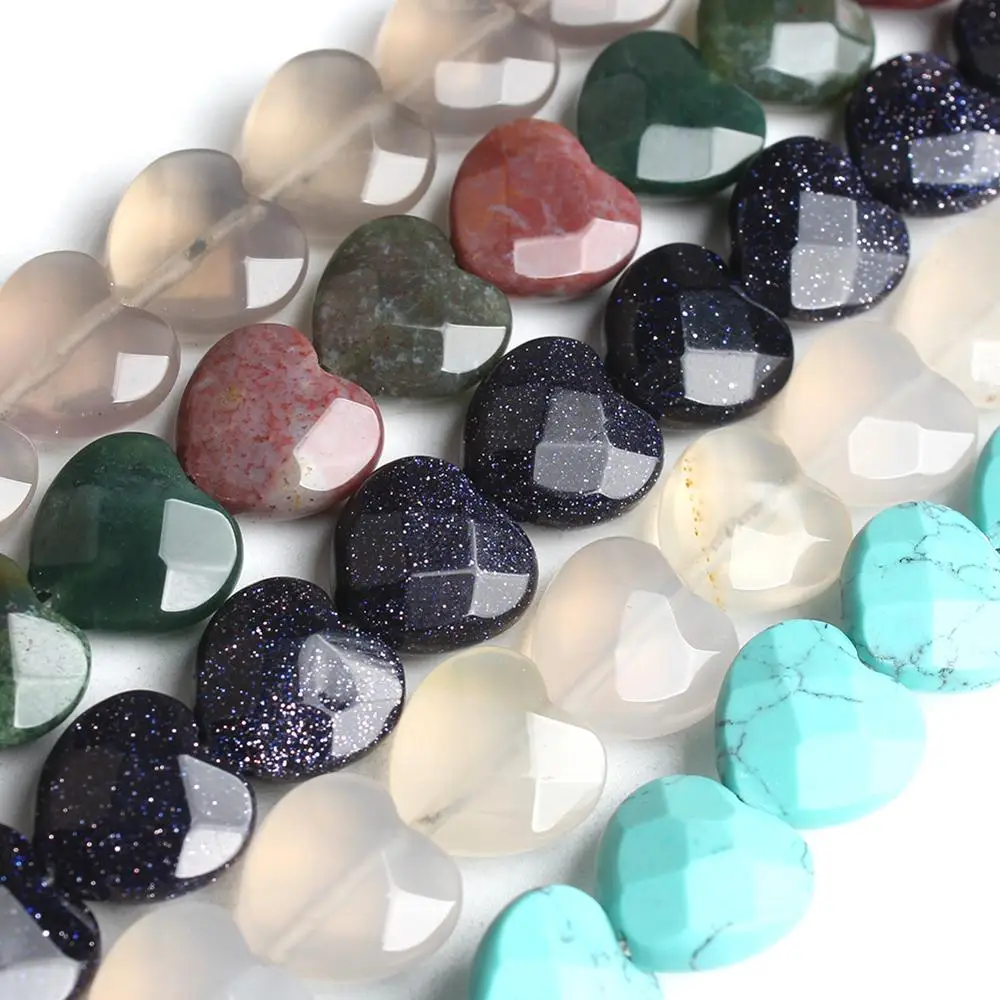 10mm Smooth Heart Agates Crystal Beads Loose Natural Stone Beads For DIY Necklace Bracelt Earring Woman Gift Jewelry Making 7.5