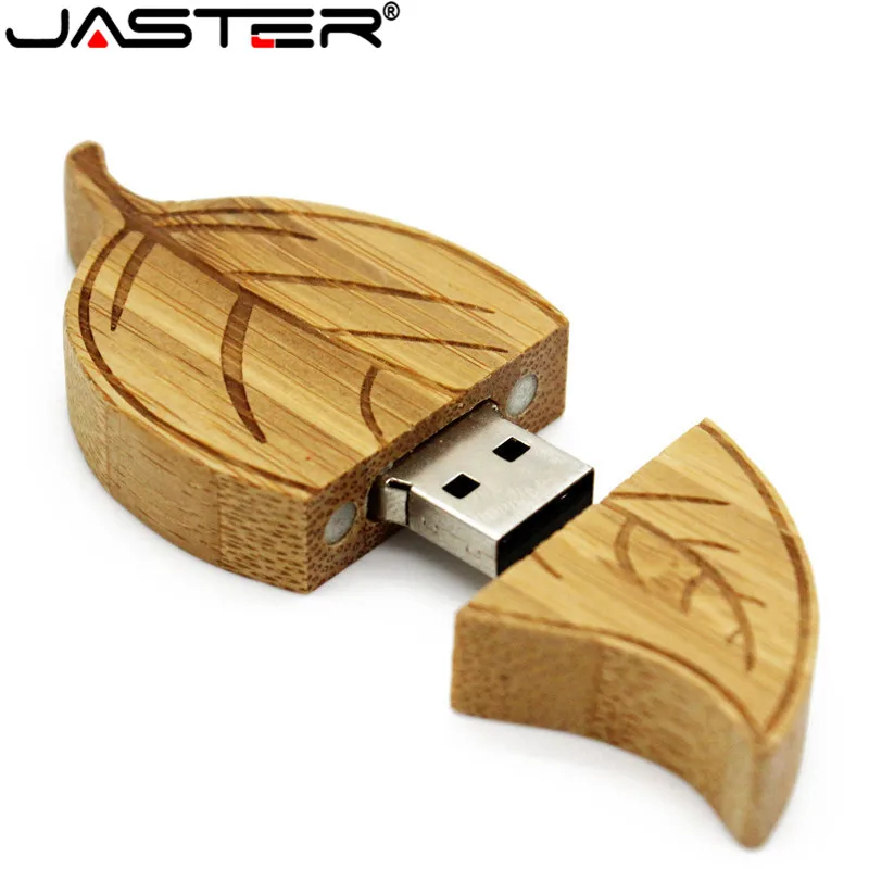 (1 PCS free LOGO) Wooden Leaf USB Flash Drive 4GB 8GB 16GB 32GB 64GB 128GB high-capacity Pen drive Creative gift