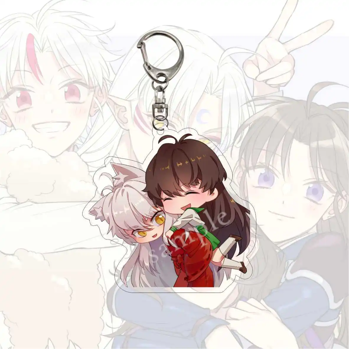 Hot Anime Inuyasha Figure Sesshoumaru Higurashi Kagome Cosplay Cute Cartoon Acrylic Key Chain Kawaii package Keychains Fans Gift