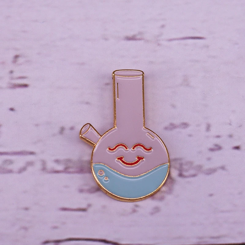 Chemical Bottle Pin smile face brooch Chemistry Laboratory Experiment Science Researcher Gifts