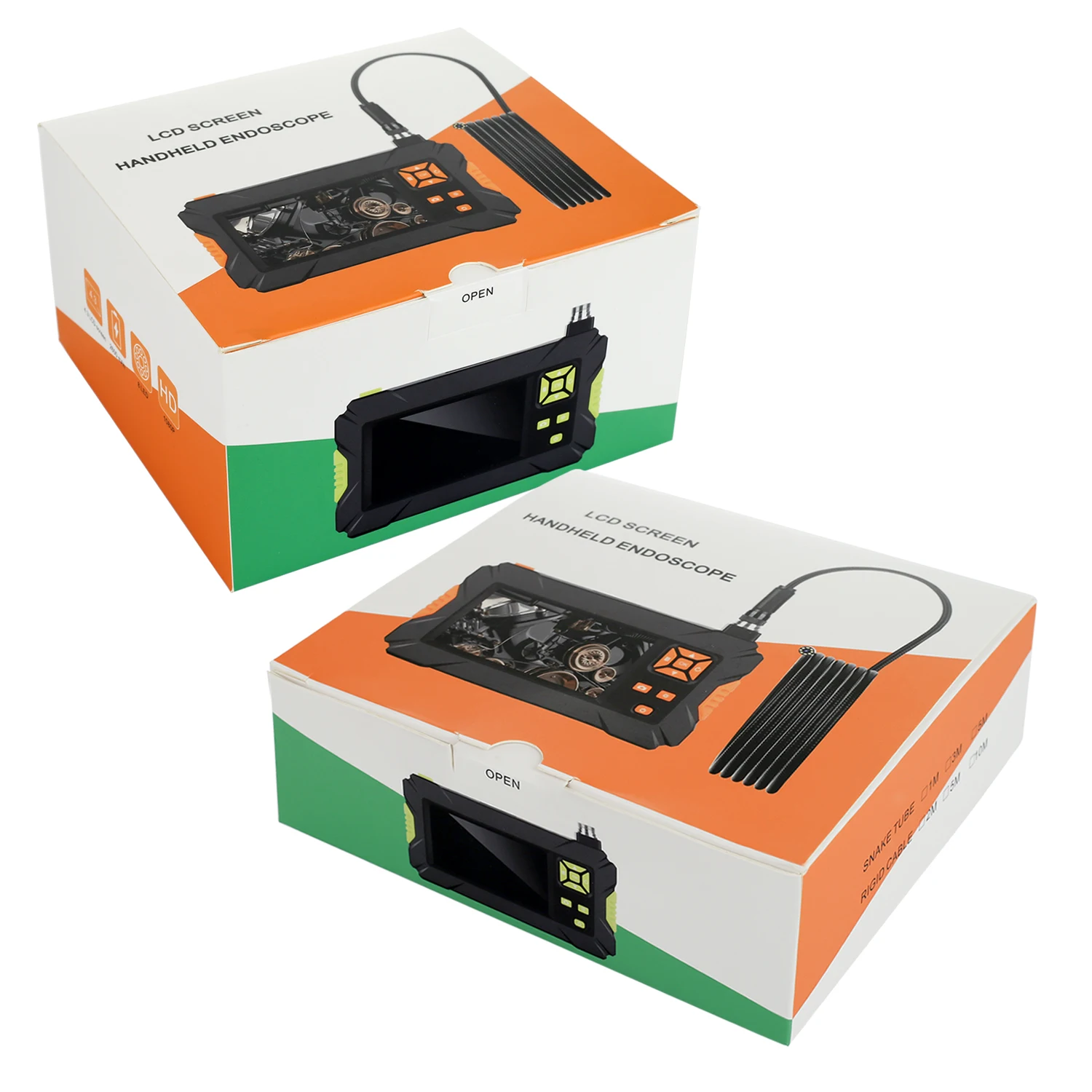 휴대용 스크린 내시경 카메라 5.5, 8.0mm 방수 하드 케이블, 2600mAh, 4.3 인치 LCD 모니터, 산업용 내시경, P30