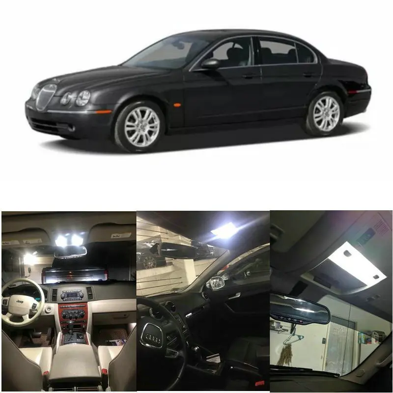 

Car Interior Led Light Kit For 2006 Jaguar S-Type Super V8 Vanden Plas XJ8 XJR XK8 XKR X-Type Licnse plate Lamp bulb error free