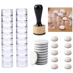 Round Stackable Jars Mini Ink Blending Tools Mixing Round/domed Foams Sponge Apply Inks Suitable for Painting and Brushing Card