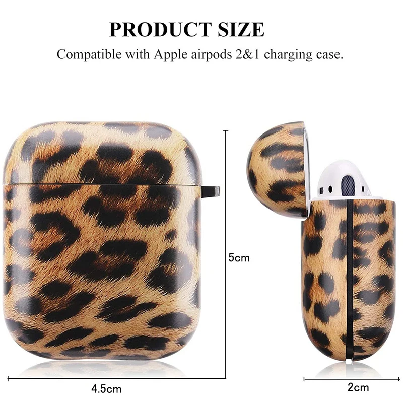 Luxury leopard print soft Silicone Case For apple Airpods 1 2 Bluetooth headset Protective Earphone Fashion sexy Keychain cover