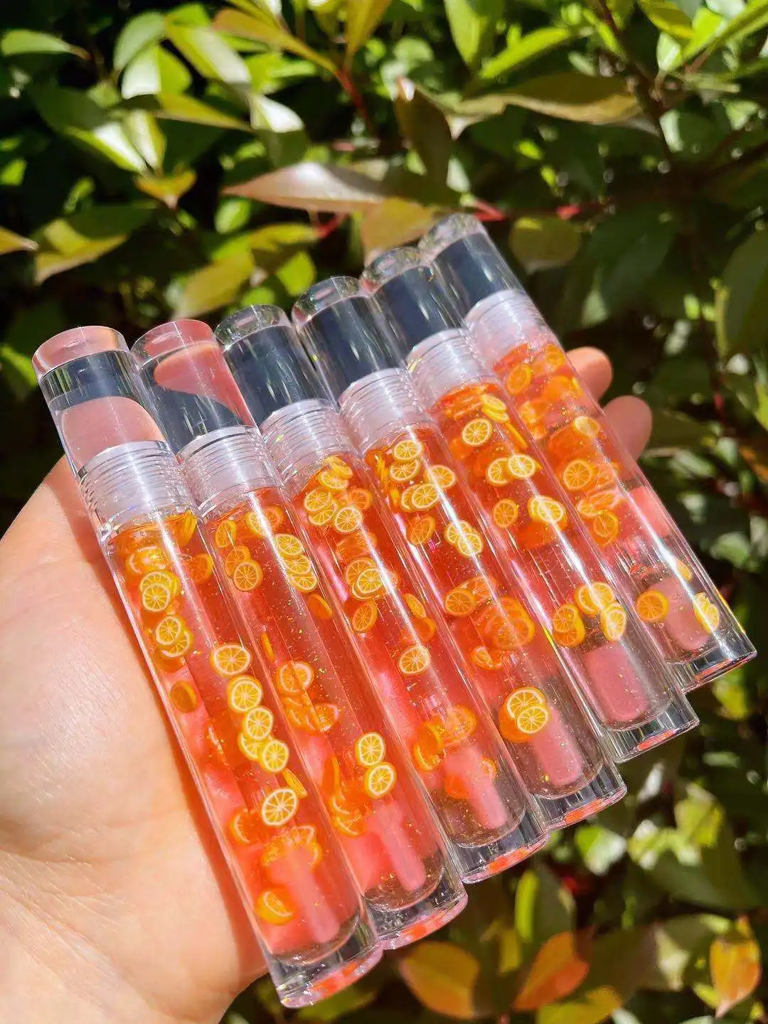 2021 Lipgloss Trang Điểm Nền Hiệu Riêng Ống Hoa Dây Tùy Chỉnh Logo Thuần Chay Pha Lê Sang Trọng Sỉ Trái Cây Lấp Lánh Son Bóng