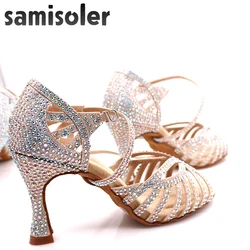 Samisoler dress shoes woman Latin Dance Shoes Women Satin Salsa Dancing Shoes For Woman Tango Jazz Ballroom dance shoes women