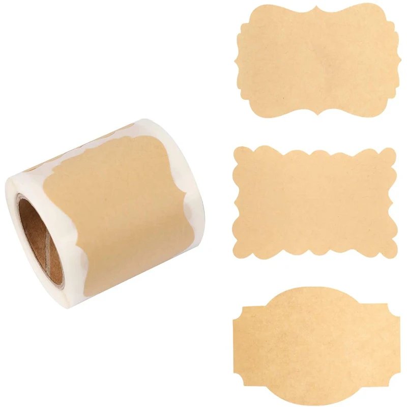 100-500pcs Natural Kraft Handmade Stickers Scrapbooking Canning Labels Write On Stickers Blank Sticker For Gift Label Product