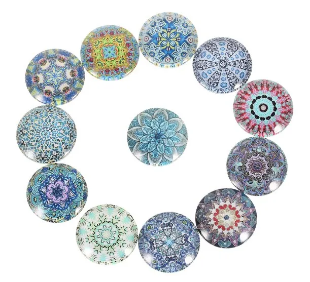 20pcs Retro Anchor mixed  Round photo glass cabochon demo flat back for DIY Making bracelet pendant earring no hole