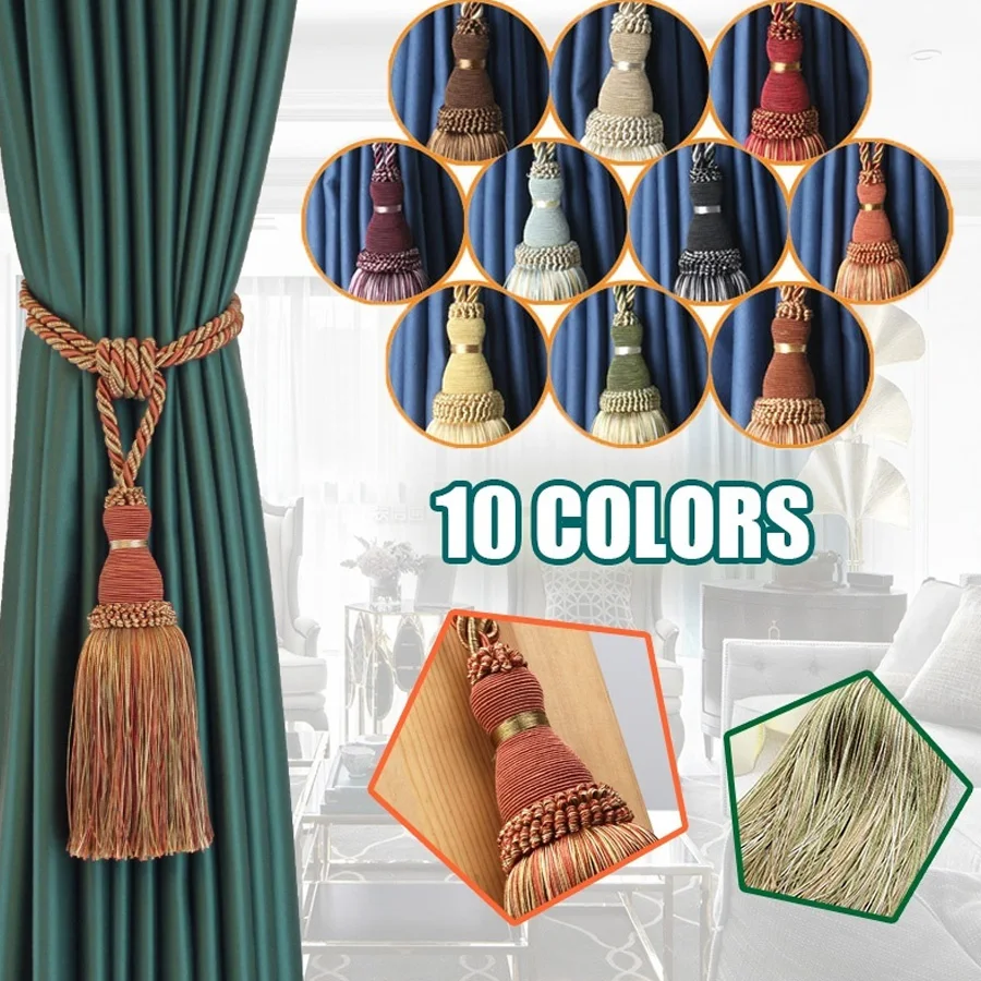 1Pc nappa tenda Tieback accessori per la decorazione della casa tende Hanging Ball Taeesls Fringe Brush corda fibbia accessorio per la stanza