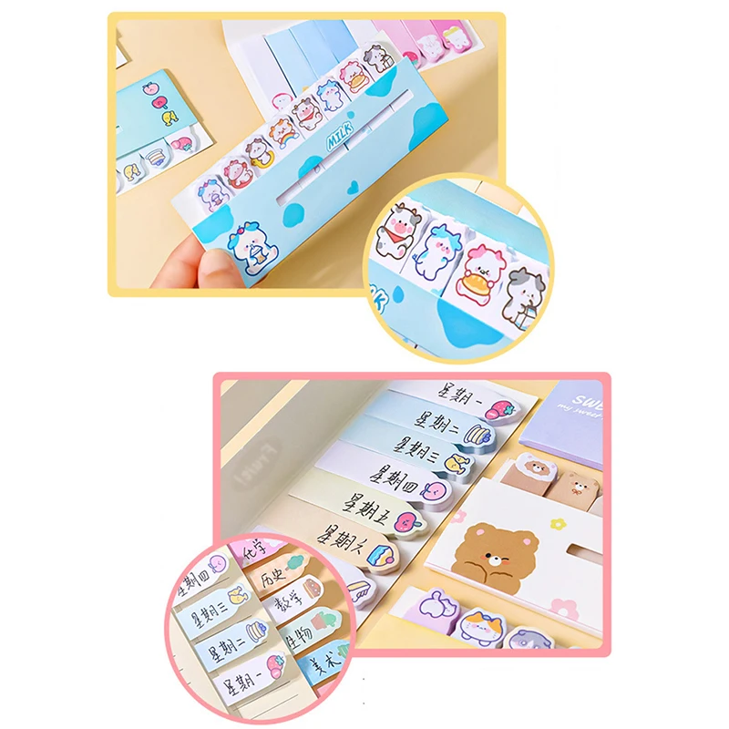 120 Sheets Kawaii Animal Sticky Note Classified Index Sticker Label Bookmark