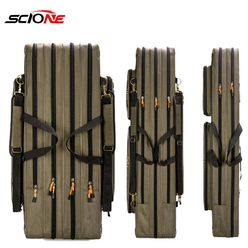 80cm 110cm 120cm Thick Oxford Fishing Bags Foldable Fishing Rod Fishing Pole Tools Storage Bag Large Capacity Pesca Bag XA114G