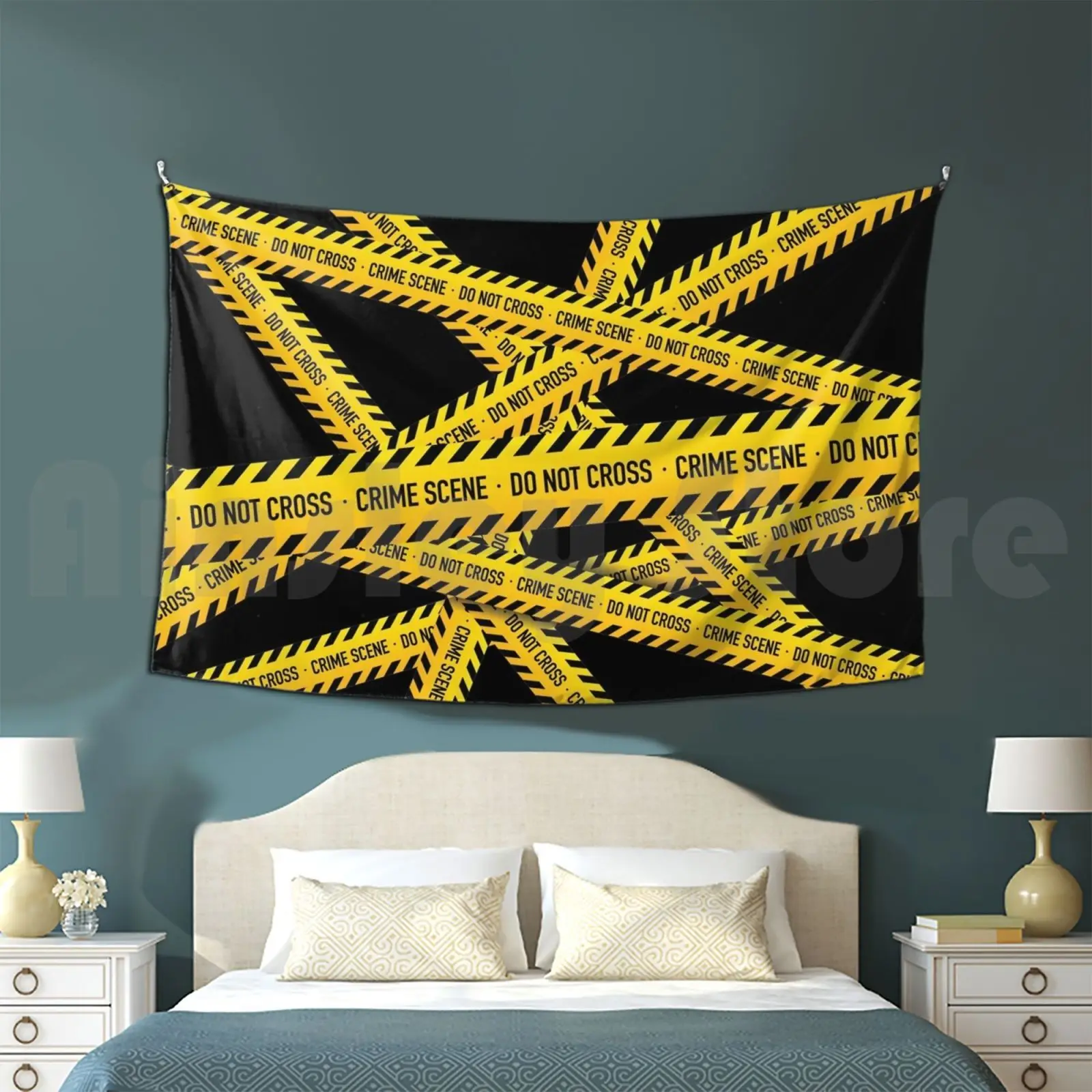 Crime Scene Tapestry Background Wall Hanging Crime Scene Cop Police Death Dead Accident Danger Punk