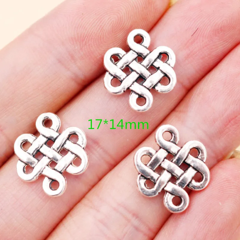 Vintage Rope Knot Pendant, Chinese Knot Charms, Irish Knot Charms, DIY Metal Jewelry Handicrafts A2127 20pcs