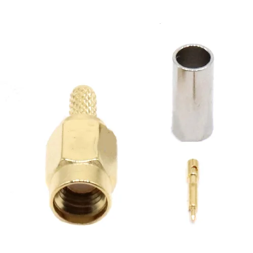 5pcs  SSMA Male Crimp for RG316 RG174 LMR100 -1.5 Cable Straight RF Coaxial Connector adapters