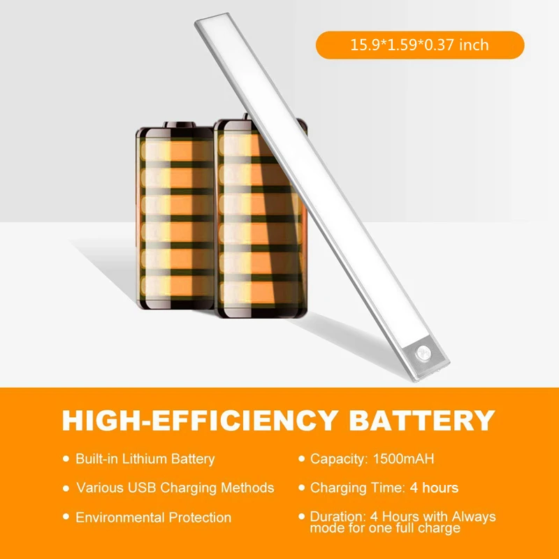 70 LED PIR Motion Sensor Under Cabinet Light USB Rechargeable Night Light With Motion Sensor For Closet Wardrobe Kitchen Indoor