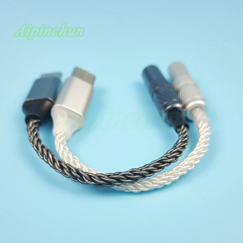 Переходник с USB Type C на 3,5 мм для наушников, посеребренный аудиокабель AUX для наушников, преобразователь для Huawei P30 pro, Xiaomi Mi 9, 8, se