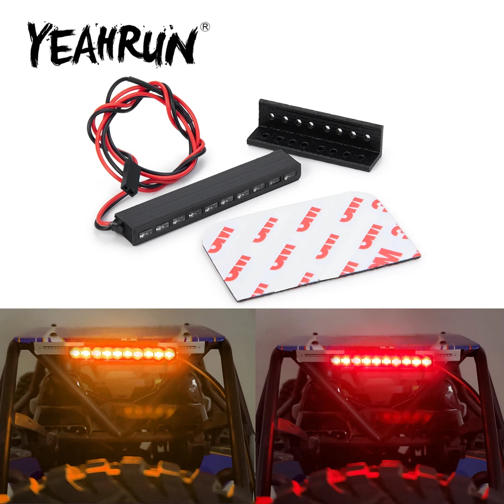 YEAHRUN 32/65mm jasny podłużna lampa czerwony żółty dla Axial SCX10 90046 Wraith RR10 TRX-4 D90 Tamiya 1/10 gąsienica RC Model samochodu
