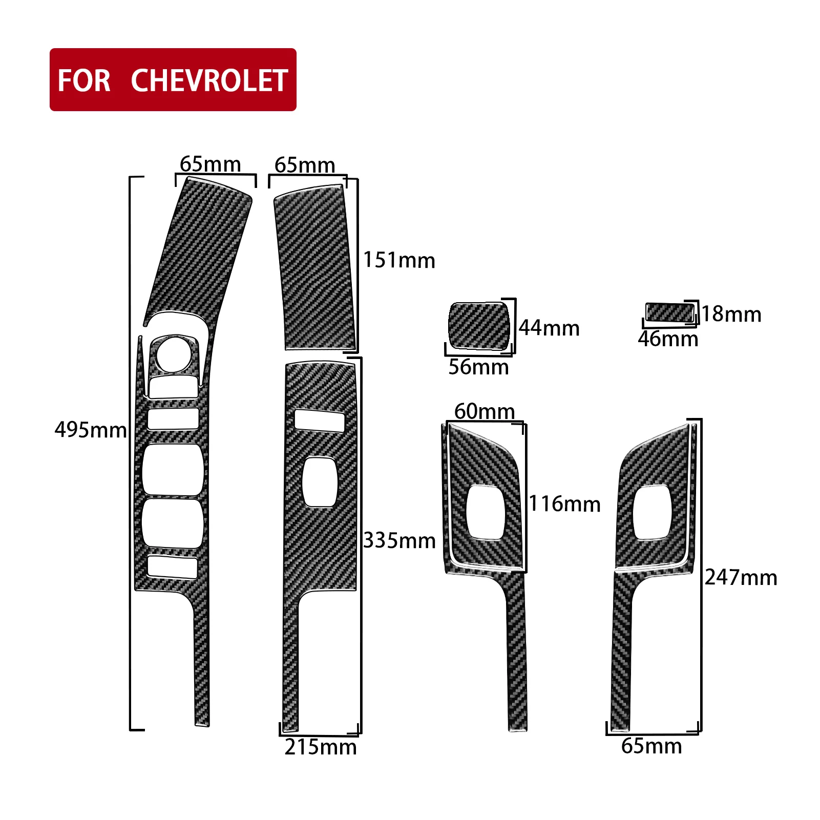 For Chevrolet Silverado 1500 2014-2018 Real Carbon Fiber Sticker Door Window Lift Panel Car inside decorative Accessories