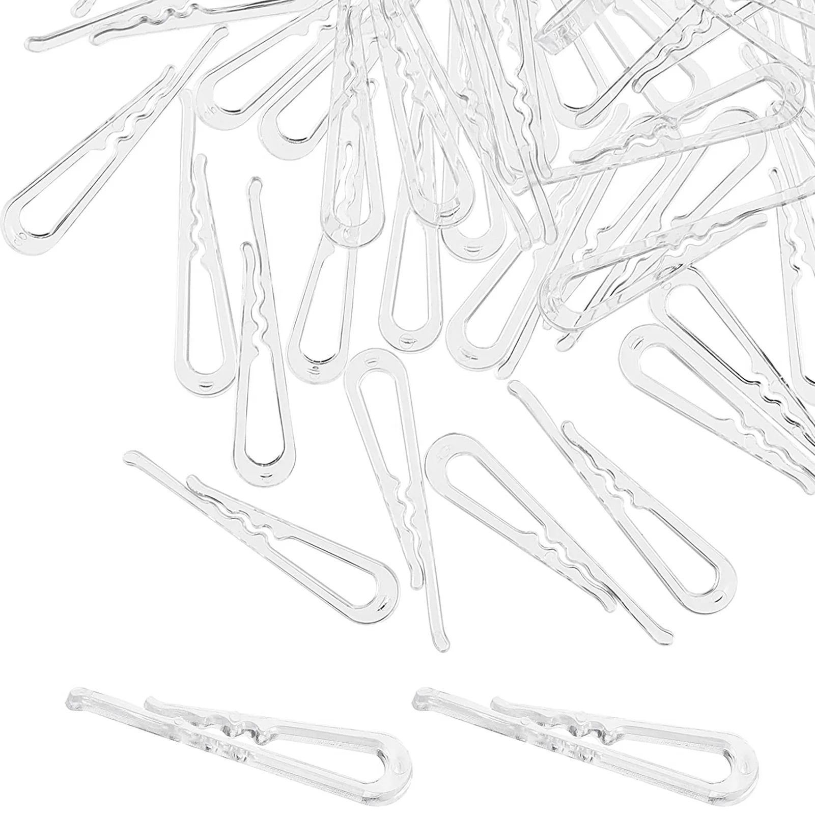 100/500/1000PCS Alligator Clips U Shape Clear Garment Transparent Shirt Pin Garment Sock Suspender Clips Garment Realistic