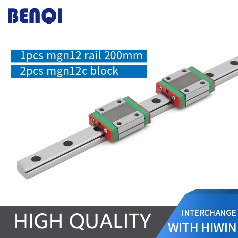 

Free shipping steel linear rail MGN12C 200mm made in China domestic each rail with 2 blocks