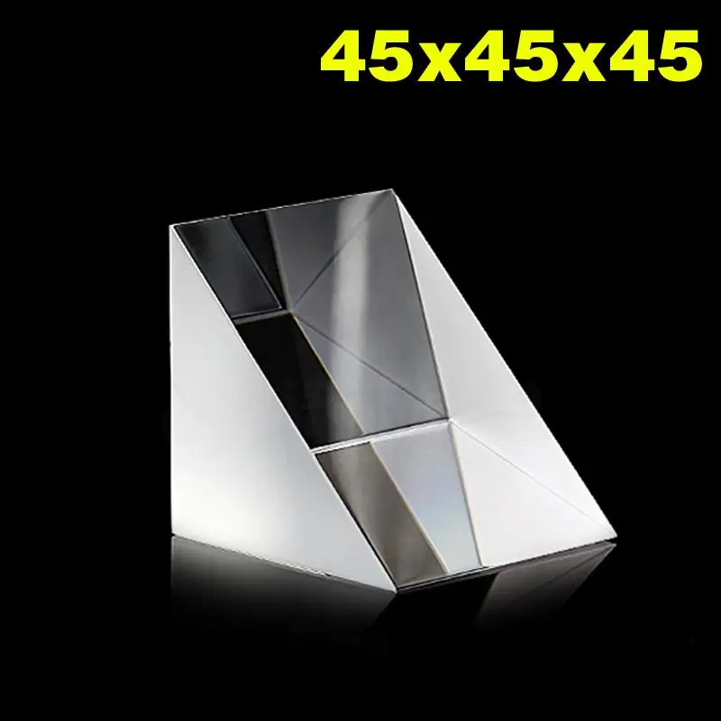 

45x45x45mm Optical Glass Prisms Equilateral Triangle Right Angle K9 Prisms Lens Light Spectrum Physics