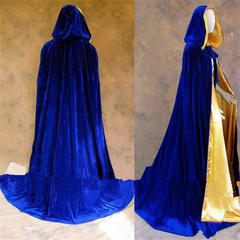 Neue Gothic Mit Kapuze Samt Mantel Gothic Wicca Robe Medieval Witchcraft Larp Cape Frauen Hochzeit Jacken Wraps Mäntel