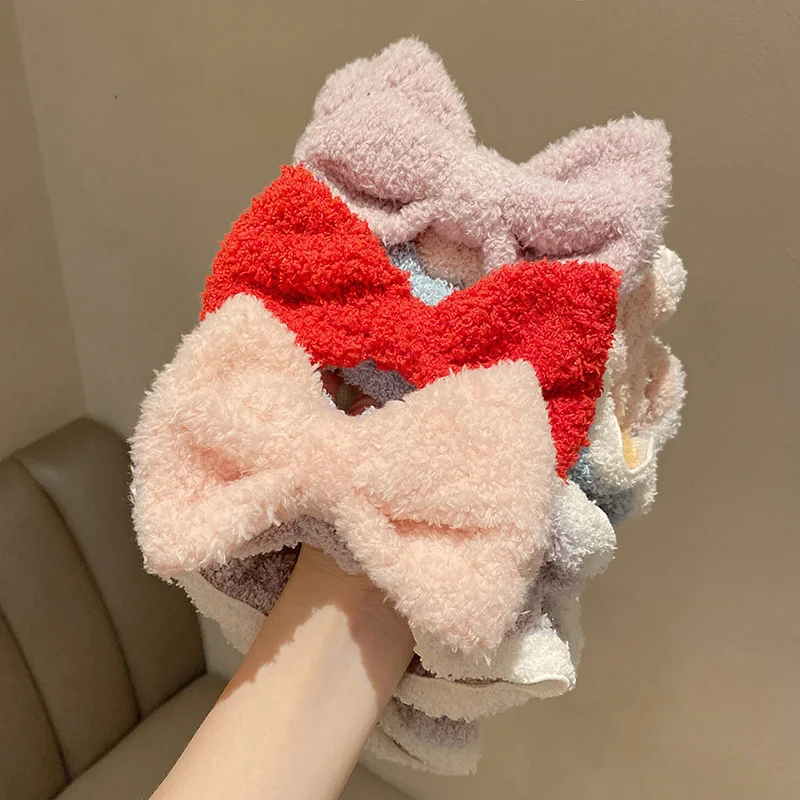 Ruoshui Wash Face Beathroom Hairband Hair Holder Warm Coral Fleece Heaband Bathroon Headwear Women Hair Accessories Headwrap