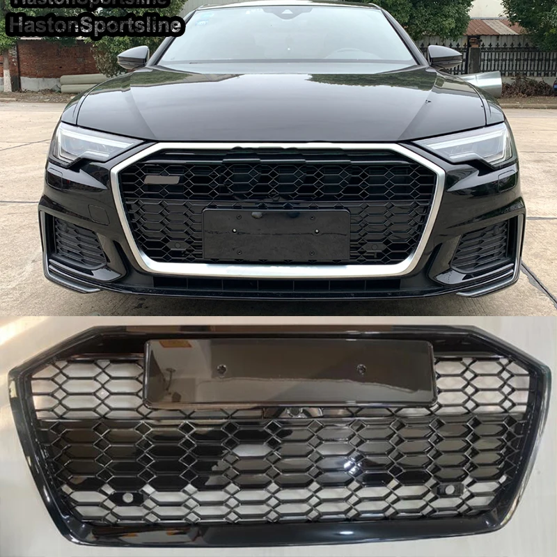 For Audi A6 C8 S6 S line 2019-2021 Racing Grills Front Bumper Mesh Guard Car Accessories For Quattro Style Not Fit RS6