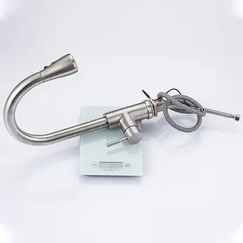 Chytrá bezdotyková kuchyňská baterie, kartáčovaný výtok, infračervený senzor, baterie, černá/niklová infračervená směšovací baterie 10 nejlepší prodej automatické senzorové baterie - №10