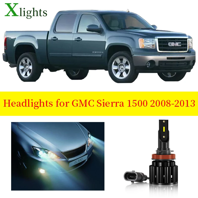 

X светильник s лампы для GMC Сьерра-1500 2008 2009 2010 2011 2012 2013 светодиодный головной светильник лампы низкая дальнего Canbus лампа светильник аксессуар...