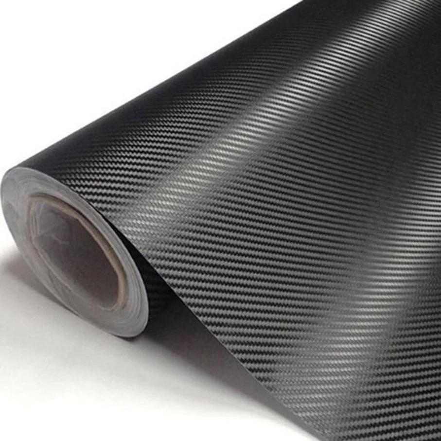 50x200/300cm Electric black 3D Carbon Fiber Vinyl Wrap Roll with Air Release Technology Adhesive Stickers Decalssories Film