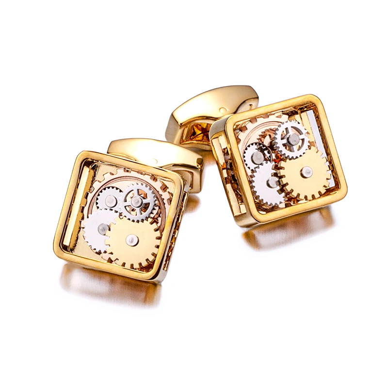 KFLK Luxury Shirt Gift Cufflinks for Mens gift Brand Wedding Cuff links Mechanical gear Button Custom male High Quality